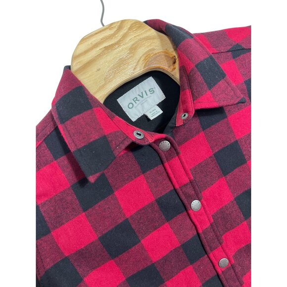 Orvis Snap Up Shirt Jacket Size XL Men's Long‎ Sleeve Buffalo Plaid Red Black - Picture 1 of 6